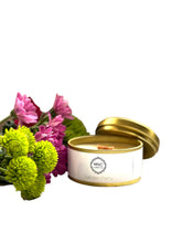 Load image into Gallery viewer, Glam Candle Tin with Wooden Wick in Matte Gold
